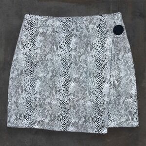 Idem Ditto A-Line Pencil Mini Skirt Snake Pattern‎ Black White Women's Medium